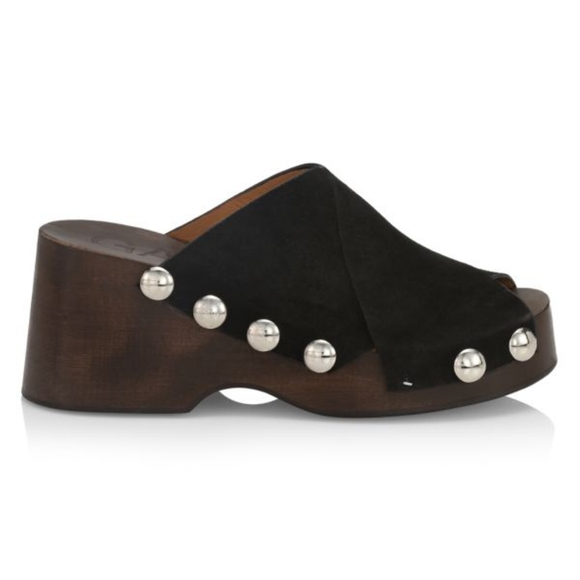 Ganni Retro Leather Platform Sandals Size EU 38 US 7.5